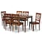 Baxton Studio Nicolette Modern and Contemporary Walnut Brown Finished Wood 7-Piece Dining Set 179-11388-10520-Zoro - alternate 5